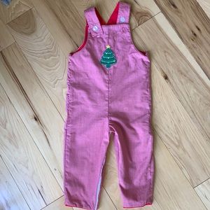 Anavini smocked santa/Christmas tree long jon jon